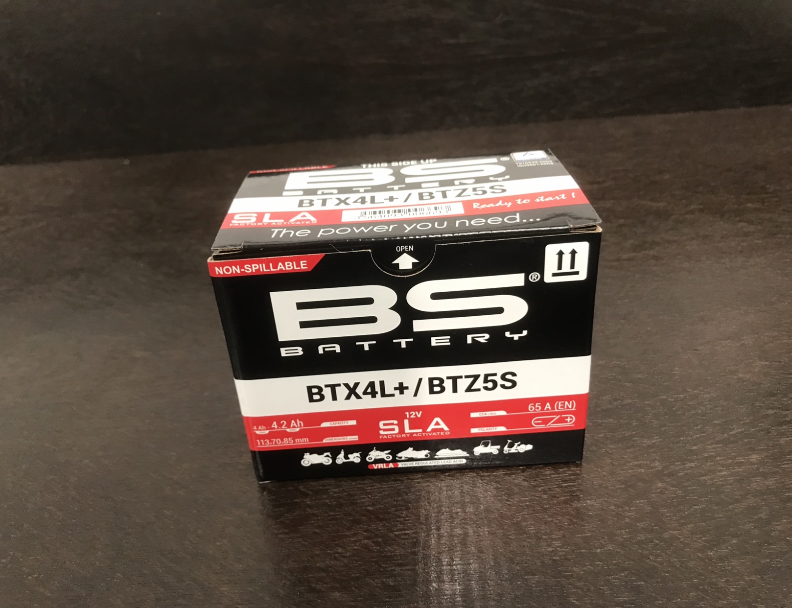 Motorcycle 12 Volt, 4.2 Ah, Sealed AGM Lead Acid Battery BTX4L, BTZ5S, MG4L, MG4L-BS