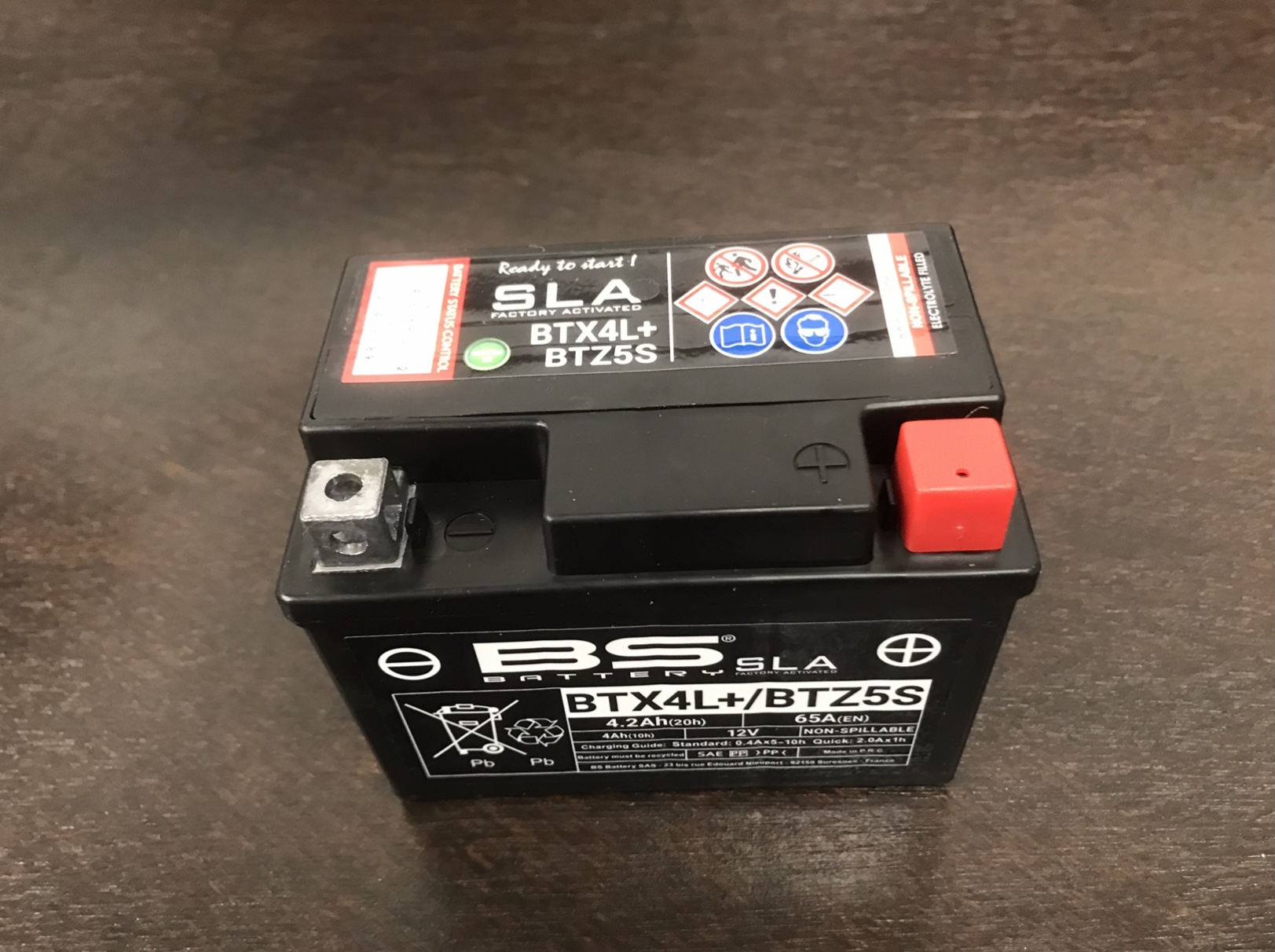 Motorcycle 12 Volt, 4.2 Ah, Sealed AGM Lead Acid Battery BTX4L, BTZ5S, MG4L, MG4L-BS